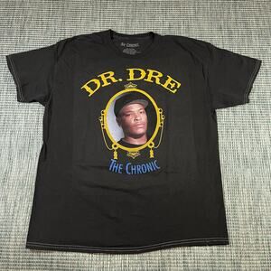 Dr. Dre Men's The Chronic Album Cover Graphic‎ Tee T-Shirt in Black Vintage Wash